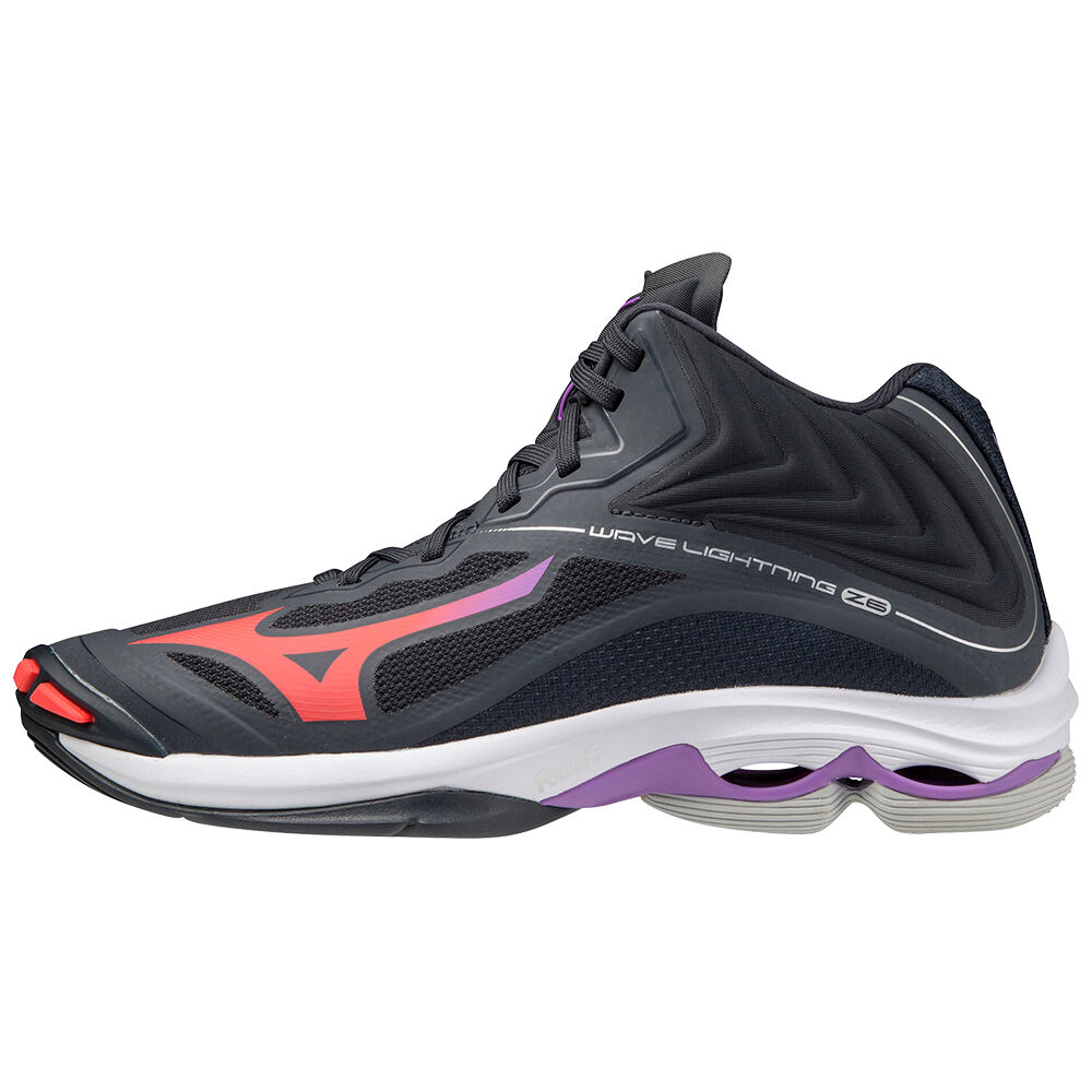 Sapatilhas Voleibol Mizuno Wave Lightning Z6 Mid - Mulher - Azul Marinho/Coral - CZMOA2145